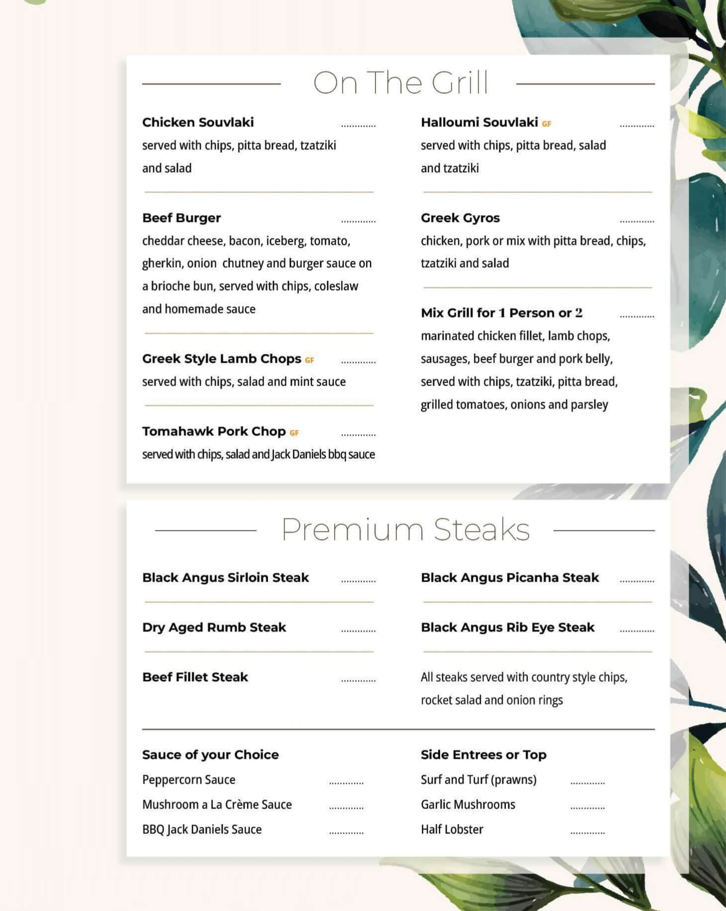 Menu Page
